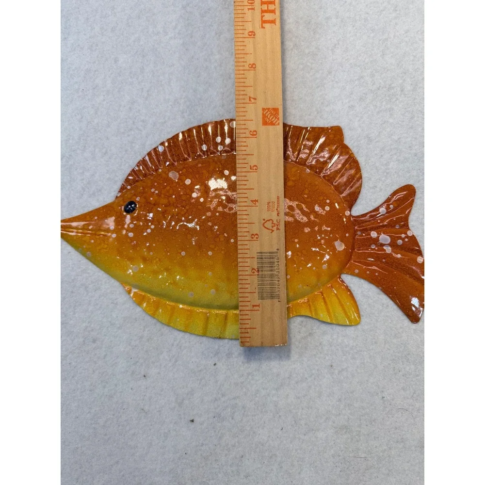 Set of 4 Colorful Metal Tropical Fish Wall Art 10.5in Coastal Nautical Decor